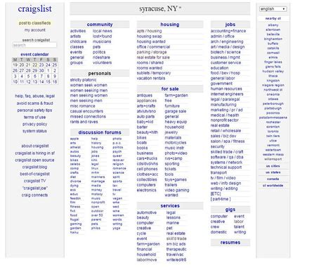 Craigslist com syracuse - List of all international craigslist.org online classifieds sites